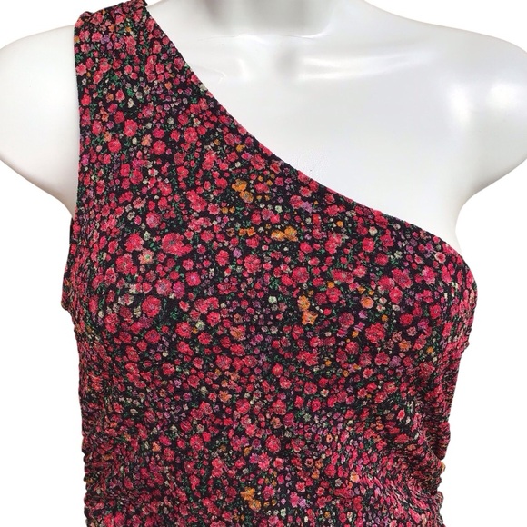 Leith One-Shoulder Ruched Floral Dress - Picture 3 of 5